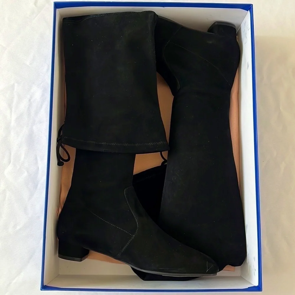 Stuart‎ Weitzman Suede Genna 25 Over the Knee City Boot Size 6.5 Black Pull On